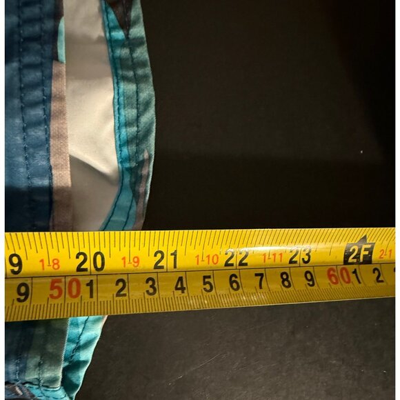 Quiksilver Board Shorts Mens 32 9" Island Palm AOP Striped Beach Swim Trunks - Picture 5 of 6